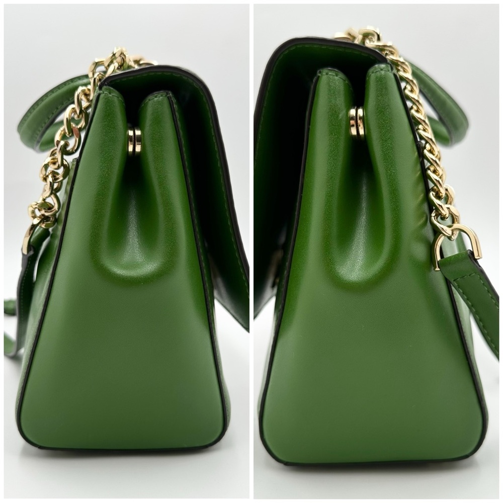 Michael Kors Mott Medium Leather Satchel 30S8GOXS2L True Green - Picture 8 of 16